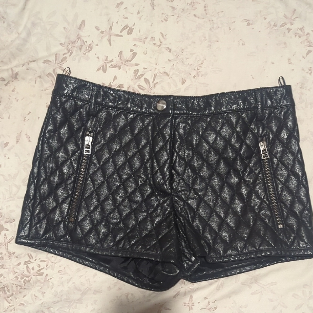 Black Quilted Women's Shorts